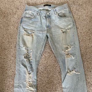 Zara Boyfriend Distressed Jeans